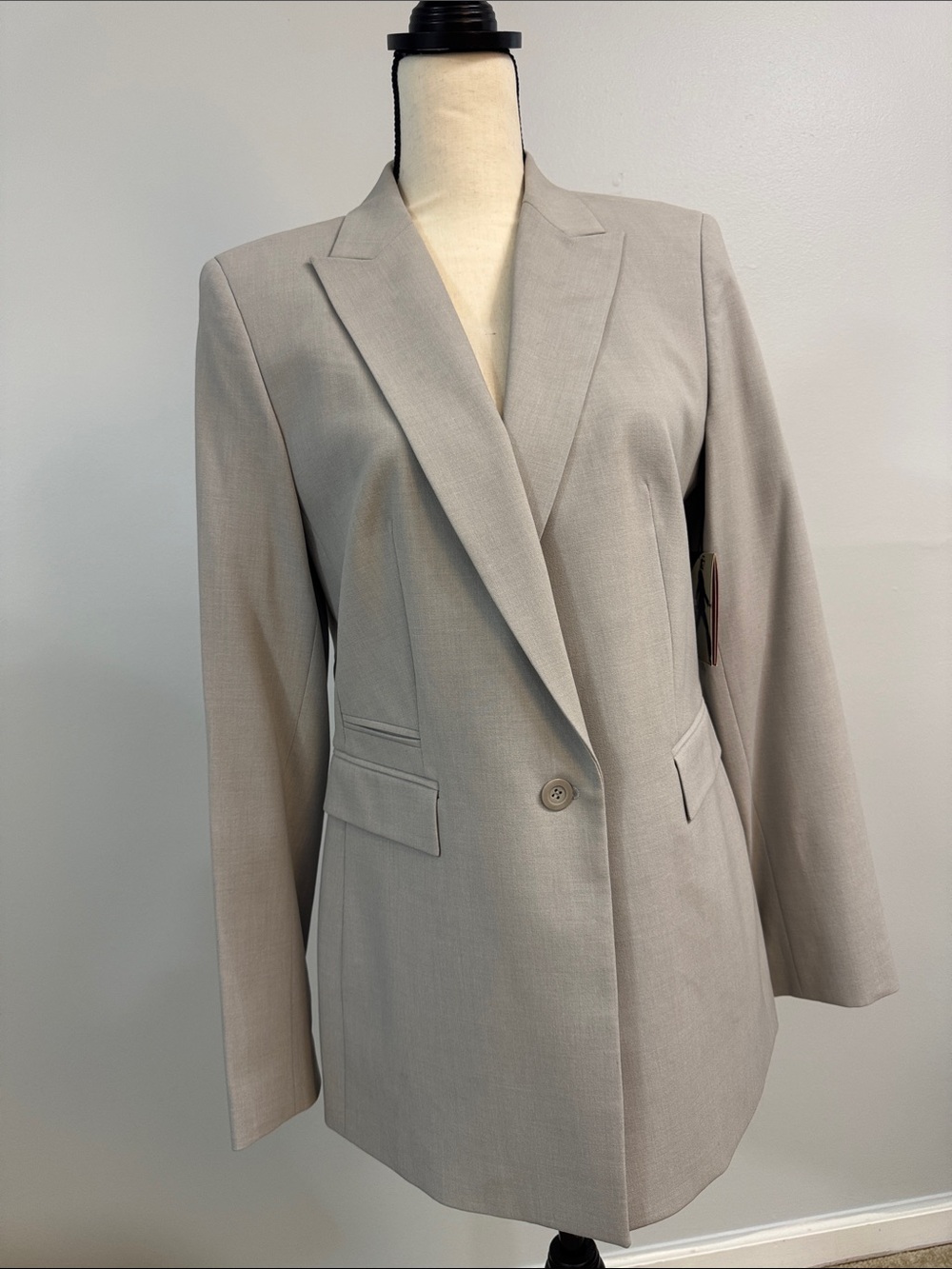 Express Light Gray Single-Button Women's Blazer